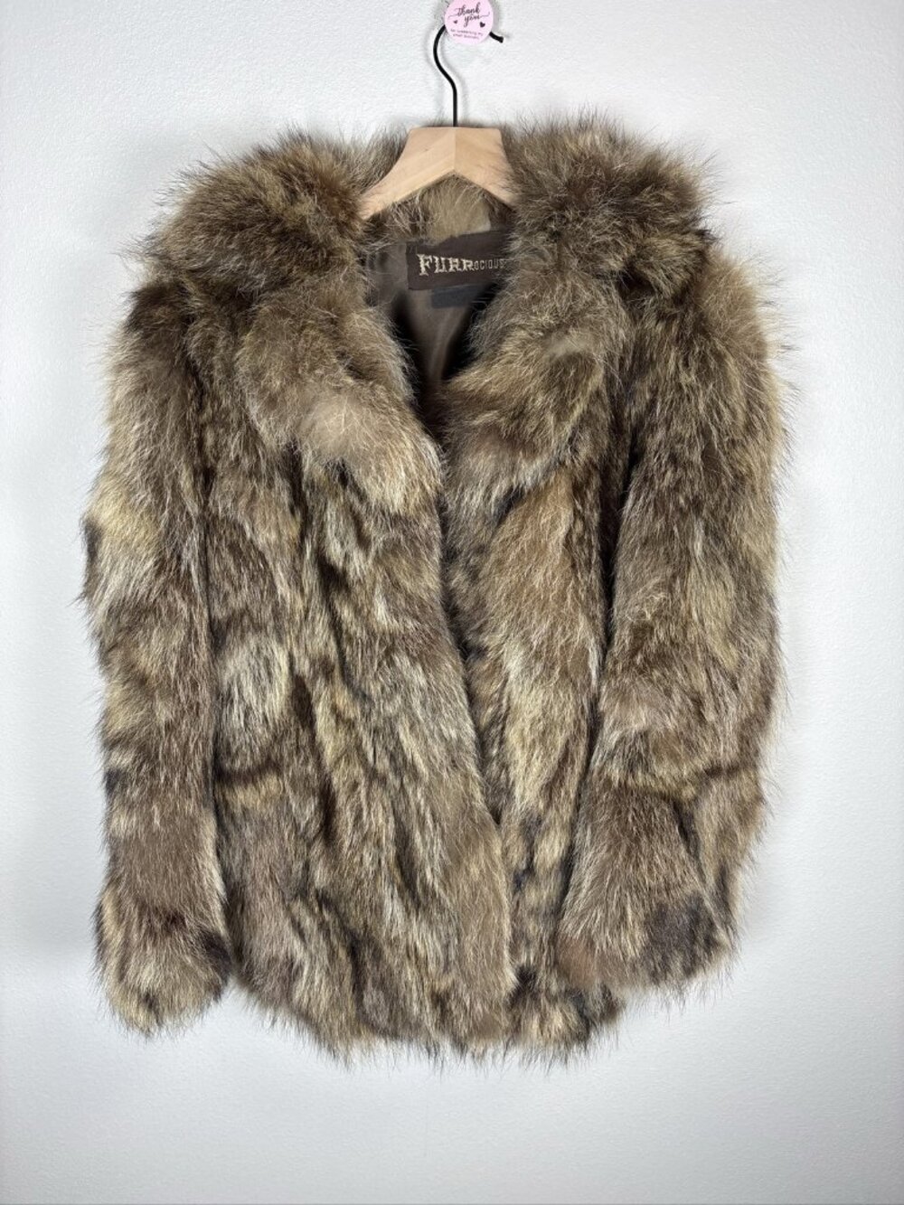 Furrocious Raccoon Fur Jacket Women Size Medium Style 184